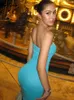 Rukas Brandless Diamonds Pure Color Select Sexy Bodycon Slim Midi Prom Dress 2023 Summer Women Y2K حفل زفاف ملابس