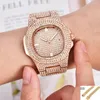 Montres-bracelets Drop ICE-Out Bling Diamond Ensemble de montres de luxe pour hommes Chaîne cubaine Hip Hop Iced Out Montres à quartz Or Relogio Masculino