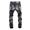 DSQ slim negro Jeans para hombre Cool Guy Jeans agujero Clásico Hip Hop Rock Moto Diseño casual Denim desgastado DSQ2 Jeans 387