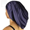 Hijabs De Luxe Pure Soie Cheveux Bonnet Pour Dormir 100 Mûrier Sommeil Bonnet De Nuit Long Turban Grand Volume Bouclés Headwrap 230515
