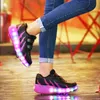 Sneakers Sepatu Roda 2 Bercahaya Anak Laki Laki Perempuan Sneaker Kasual Bot Olahraga 2023 LED 230516