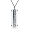 Naszyjniki wisiorek biały 1Row Cz Crystal Ceramiczny Naszyjnik Kobiety zaręczynowe obietnicę biżuterii ślubnej dla