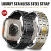 الأشرطة الذكية معصمه AP Mod Kit Stainless Stains Steel Link Band Band Metal Strap Bands Bands For Apple Watch Series 2 3 4 5 6 7 8 SE Ultra IWatch 38 40 41 42 44 49mmmmm