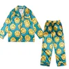 Męska odzież snu żółta cpfm.xyz piżama setki mody osobowość uśmiechnij się nadruku