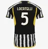 juves 23 24 camisas de futebol POGBA VLAHOVIC CHIESA fãs jogador Home Away Third DI MARIA LOCATELLI MORATA camisa de futebol DE LIGT KEAN 2023 2024Top Masculino Adulto Kids Kits