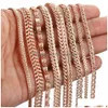 Chain 21 Styles 585 Rose Gold Bracelet For Women Men Girl Snail Curb/Weaving Link Tail Hammered Bismark Bead Chains 20Cm Drop Delive Otufj
