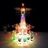 Décoration de fête Coloré Lumineux LED Cristal Tour Eiffel Cocktail Porte-gobelet Stand VIP Service S Verre Glorifier Présentoir Décor