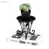 Home garden Decorative European Tall Plant Stand Mini Metal Flower Pot Holder black iron plant pot stand with plate