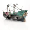 Decorative Objects Figurines Resin Plastic Shipwreck Artificial Ornament Simulation Decor Sunk Wreck Boat Floating Props Crafts Arts for Aquarium 230515