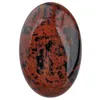 Schmuckbeutel TUMBEELLUWA natürlicher Mahagoni-Obsidian, ovaler Palmenstein, Sorgenheilung, Chakra, Reiki, Cabochon-Dekoration, 60 x 40 x 20 mm