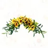 Dekorativa blommor Solros Dörrkrans Floral Garland Hängande Bröllopsdekorationer Artificial Flower Arch Decoration Outdoor Spring Rustic