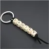 Principais anéis de madeira Mobile Pingente Letter Rec Bead Keychain Men, homens pequenos presentes amor