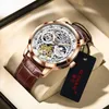 Wristwatches Glen Men's Watch Automatic Mechanical Genuine Tourbillon Hollow Out Student Waterproof Luminous Fashion TrWristwatches