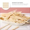 Conjuntos de utensílios de jantar 100 pcs duas colheitas de fruta de dente de decoração de bolo garfos de aperitivos mini espetos de bambu sanduíche de dente de bambu