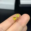 Saplama küpeleri 18k beyaz altın sarı doğal safir küpe 5mm moda