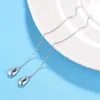 Stud Earrings PT950 Pure Platinum 950 Dangle Women Gift Lucky O Link Chain Drop 88mm / 2.2g