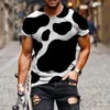 Herren T-Shirts 2023 Männer und Frauen Sommer 3D-Leopardendruck Cooles Kurzarm-T-Shirt Plus Size Top XS-5XL