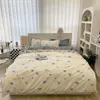 Beddengoed sets rustieke bloem witte set mode bloemen dekbedoverdeksel microfiber quilt met kussenslopen laken meisje kamer decor