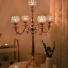 Europäischer Kerzenständer, hoch, für Hochzeit, 5 Arme, goldfarben, Kristallkandelaber, Mittelstücke, Hochzeitsdekoration, Herzstück imake900