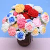 Decorative Flowers 1pcs Knitting Bouquet Tulips Daisy Bellflower Hand-Knitted Fake Flower Homemade Finished Knit Home Decorate Gift