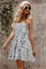 white Tiered Leopard Babydoll Dress 2023 Hot New I85y#