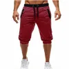 QNPQYX New Mens Baggy Jogger Casual Slim Harem Shorts Pantaloni morbidi 3/4 Moda Nuovo marchio con logo Pantaloni sportivi da uomo Comodi pantaloncini maschili M-3XL