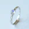 Cluster Rings Original Inlaid Moonstone Opening Adjustable Ring Chinese Style Retro Compact Charm Ladies Brand Silver Jewelry