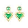 Boucles d'oreilles pendantes Vedawas cristal pierre embelli métal pour les femmes saint valentin amour coeur goutte beaux bijoux en gros