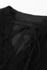 Black Swiss Dot Lessed BabyDoll Mini Dress 2023 Hot New I6JX#