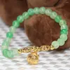 Strand Fashion Natural Popcorn Agat Onyx Round Beads Bracciali 6mm Apple Green Pietra semipreziosa Gioielli eleganti 7,5 pollici B1985