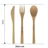 Vaisselle en bambou de qualité 300 pièces (ensemble de 100) 100% bambou naturel cuillère fourchette couteau ensemble vaisselle en bois