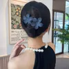 S3648 Modeschmuck Harz Haarnadel Haarspange Für Frauen Bobby Pin Dame Mädchen Strass Doppelte Blume Haarspange Großer Entenschnabel Haarschmuck