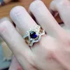 Cluster Rings Wholesale RR2234 European Fashion Fine Woman Girl Bride Mother Party Birthday Wedding Gift Shiny Zircon 18KT Gold Ring