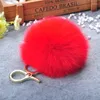 Клавины ручной работы меховой мяч Pompom Пушистые женщины для брелок Keyring Diy Сумка Сумка подруга подруга аксессуары подарок оптом роскошь