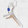 Hangers 4Hole Clothes Hanger Wall Mounted Dryer Punch-free Adhesive Laundry Rack Beige
