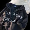 Kadın Hoodies Sweatshirts Büyük Pamuklu Kapüşonlu Ceketler Erkek Kadınlar Avrupa Amerika Amerika Nakış Hoodie Gevşek Modeli Üstler Sokak Moda Fermuarı 230515