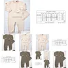 Trui nieuwe mode letterstijl babykleding gebreide trui vest peuter pasgeboren jongen meisjes bruin roze deken romper en muts set Dhpxm