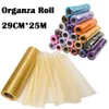 Other Event Party Supplies 25M x 29CM Sheer Organza Roll Tulle Fabric Chair Sashes Bow Table Runner Swag DIY for Wedding Party Birthday Event Decoration 230516