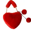 Bolsas de noite de inverno Handies Bolsa Bolsa Plexh Heart Chain Bolsa de mão Moda Feminino Bolsa Teenage Girl Gift Kawaii Party Tote Bagseveni