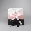 Smycken påsar lyxiga rosa band papperslåda som viks för kläder och kostym osmetisk skönhetsborste plus logotyp 1 st 27x17x7cm