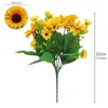 Decorative Flowers Sunflower Flower Bouquet Artificial Home Decor Wedding Table Decoration Daisies Room Party Gift