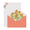6pcs Impresso Flower Envelope Letter Papel Kawaii Papelaria Card de Card de Card de Card de Card de Convite Escola