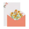 6 pièces imprimé fleur enveloppe lettre papier Kawaii papeterie mariage carte de voeux Invitation sac bureau fournitures scolaires