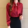 Women's Blouses Koreaanse versie Chiffon Bow Shirt Women's 2023 Fashion Professional Bottom
