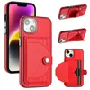 Custodie in pelle per portafogli per carte di credito per iPhone 15 14 Plus 13 Pro Max 12 11 XR XS X 8 6 7 Porta carte di credito per slot per carte di credito Moda Tasca per flip Cover Custodia antiurto per cavalletto