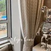 Rideau français rideaux pour salon salle à manger chambre Beige en relief haute précision coton lin lumière luxe fenêtre