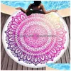 منشفة Gridilango mandala microfiber microfiber مناشف شاطئية مع شرابة لبوهو Adts Kids Bath Yoga Mat Drop Droper