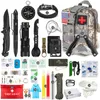 Emergency Survival Kit en First Aid Kit, Professional Survival Gear Tool met tactische Molle -zak en noodt -tent voor aardbeving, buitenavontuur, kamperen,