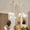 Hanglampen moderne eenvoudige kroonluchter lichten kleurrijke multi -kop spider hangende lamp mode home decor restaurant verlichtingsarmatuur