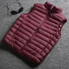 Heren Down Coat Vest Duck Puffer Ultra dunne jas Men Mouwloze korte plus size vesten K-0906 KJ4049